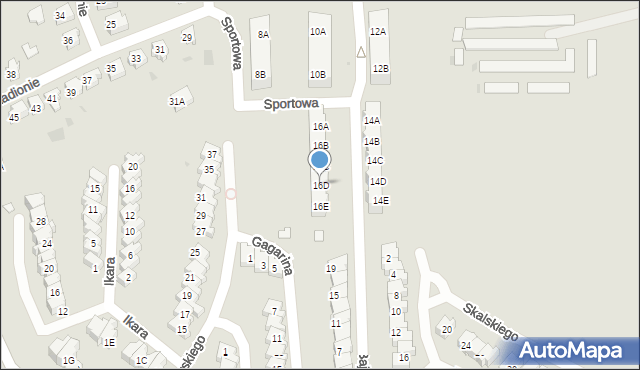 Gorzów Wielkopolski, Sportowa, 16D, mapa Gorzów Wielkopolski