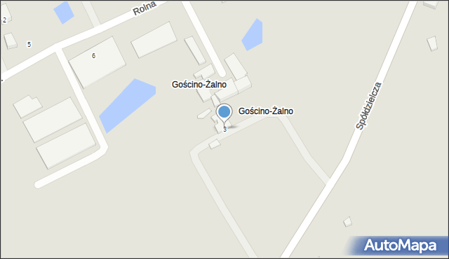 Gościno, Spółdzielcza, 3, mapa Gościno