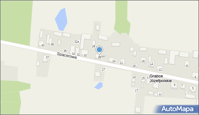 Grabce Józefpolskie, Spacerowa, 26, mapa Grabce Józefpolskie