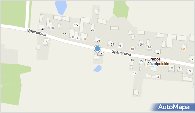 Grabce Józefpolskie, Spacerowa, 27A, mapa Grabce Józefpolskie