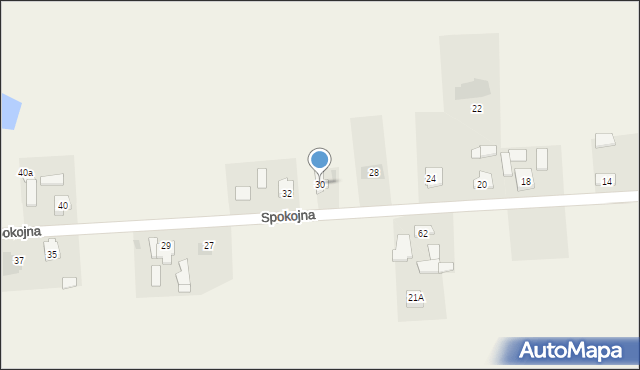 Grąblin, Spokojna, 30, mapa Grąblin