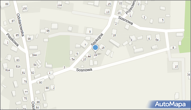 Granowiec, Spokojna, 14, mapa Granowiec