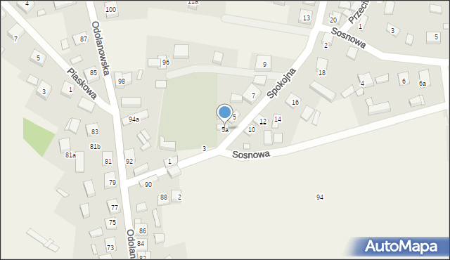 Granowiec, Spokojna, 5a, mapa Granowiec