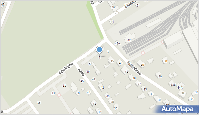 Grodzisk Mazowiecki, Spokojna, 3, mapa Grodzisk Mazowiecki