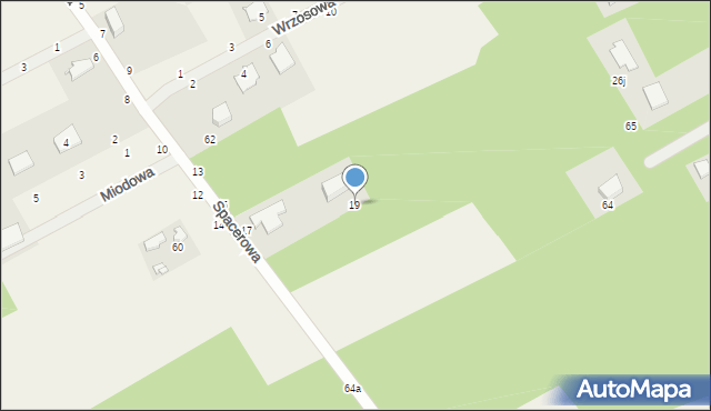 Grodzisko, Spacerowa, 19, mapa Grodzisko