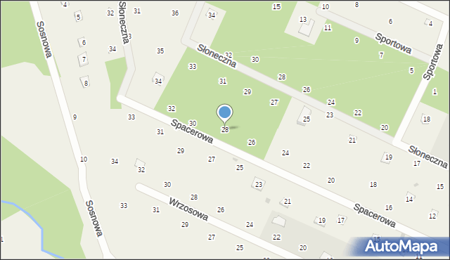 Hipolitów, Spacerowa, 28, mapa Hipolitów