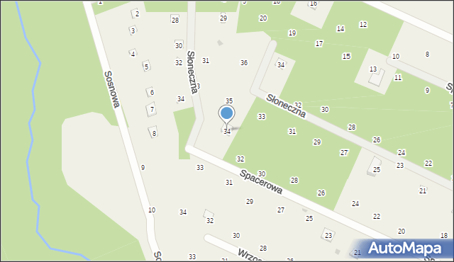 Hipolitów, Spacerowa, 34, mapa Hipolitów