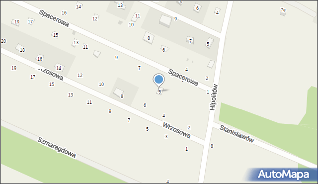 Hipolitów, Spacerowa, 5, mapa Hipolitów