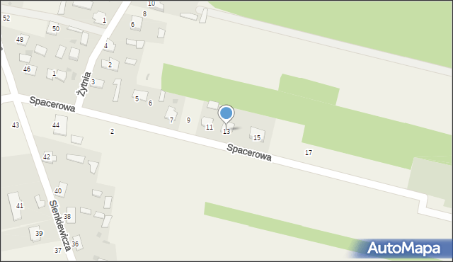 Huta-Dąbrowa, Spacerowa, 13, mapa Huta-Dąbrowa