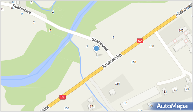 Izdebnik, Spacerowa, 1, mapa Izdebnik