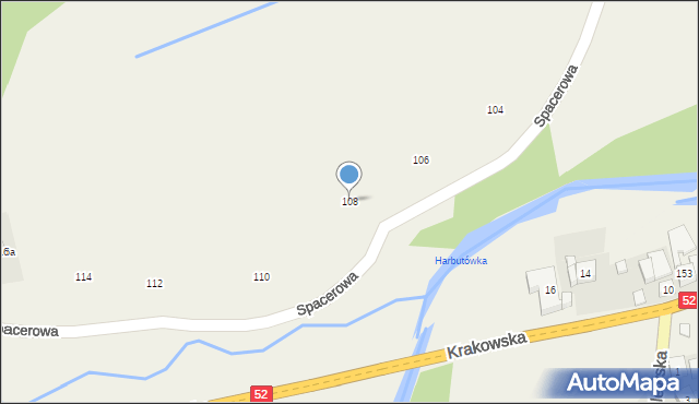 Izdebnik, Spacerowa, 108, mapa Izdebnik