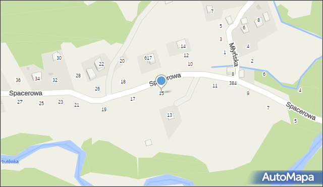 Izdebnik, Spacerowa, 15, mapa Izdebnik