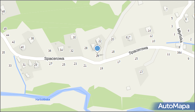 Izdebnik, Spacerowa, 26, mapa Izdebnik