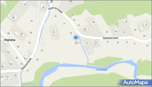 Izdebnik, Spacerowa, 33, mapa Izdebnik