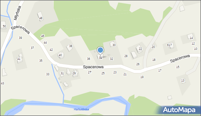 Izdebnik, Spacerowa, 34, mapa Izdebnik