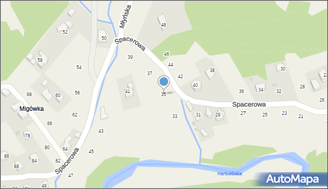 Izdebnik, Spacerowa, 35, mapa Izdebnik