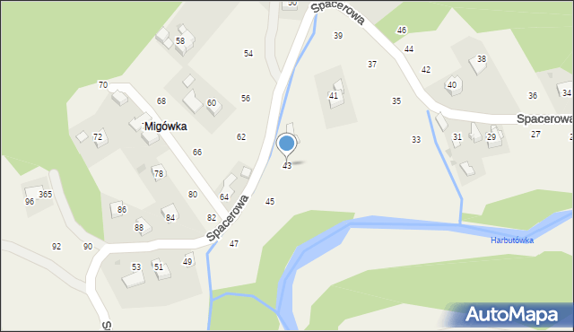 Izdebnik, Spacerowa, 43, mapa Izdebnik