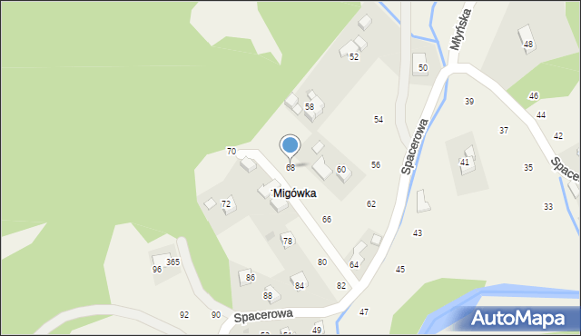 Izdebnik, Spacerowa, 68, mapa Izdebnik