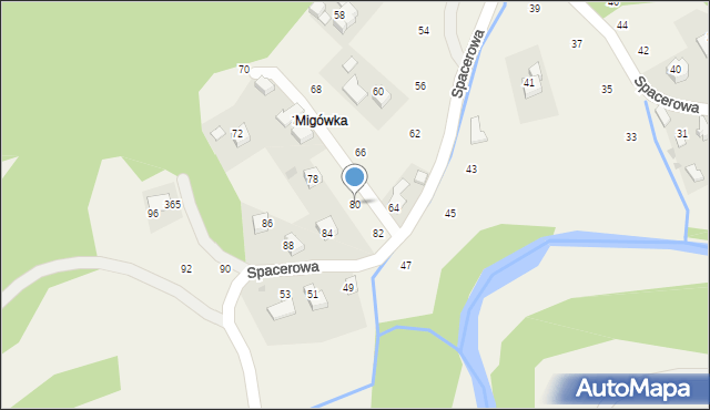 Izdebnik, Spacerowa, 80, mapa Izdebnik