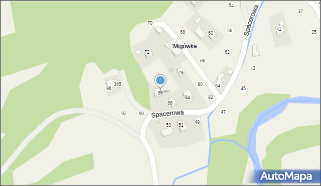 Izdebnik, Spacerowa, 86, mapa Izdebnik