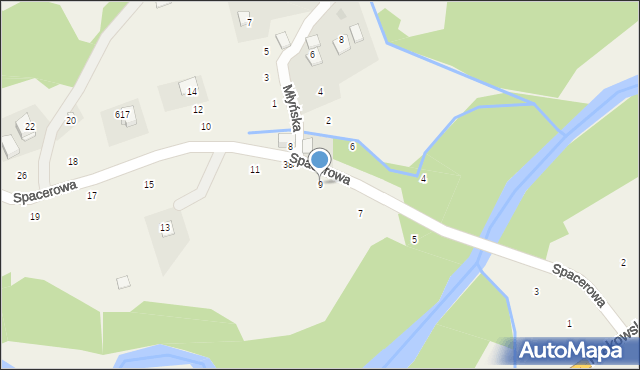 Izdebnik, Spacerowa, 9, mapa Izdebnik