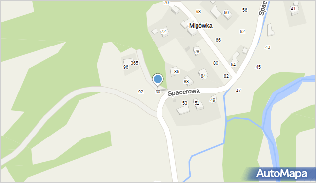 Izdebnik, Spacerowa, 90, mapa Izdebnik