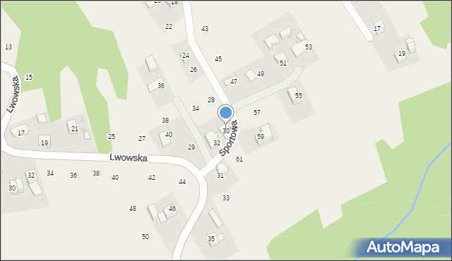 Izdebnik, Sportowa, 30, mapa Izdebnik