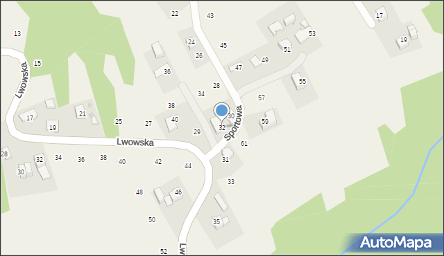 Izdebnik, Sportowa, 32, mapa Izdebnik