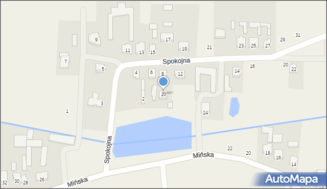 Jakubów, Spokojna, 10, mapa Jakubów