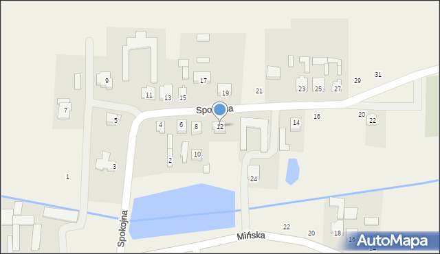 Jakubów, Spokojna, 12, mapa Jakubów