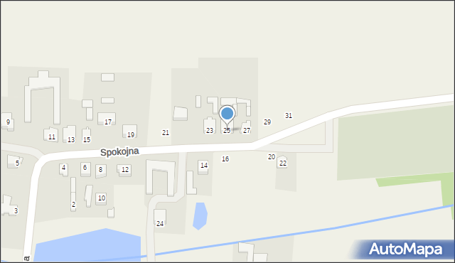 Jakubów, Spokojna, 25, mapa Jakubów