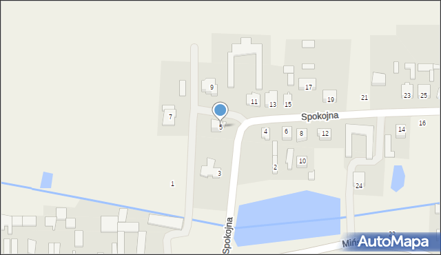 Jakubów, Spokojna, 5, mapa Jakubów