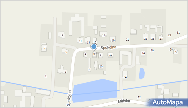 Jakubów, Spokojna, 6, mapa Jakubów