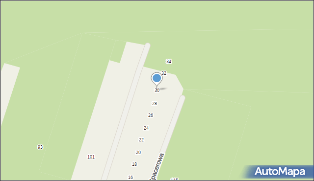 Jamno, Spacerowa, 30, mapa Jamno