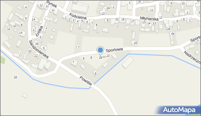 Janowiec, Sportowa, 14, mapa Janowiec