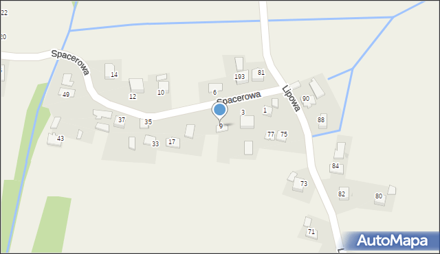 Jaśkowice, Spacerowa, 9, mapa Jaśkowice