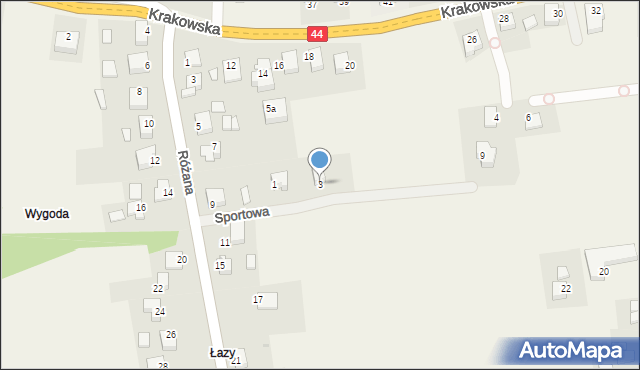 Jaśkowice, Sportowa, 3, mapa Jaśkowice