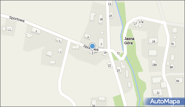Jasna Góra, Sportowa, 1, mapa Jasna Góra