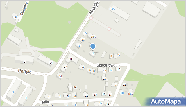 Jaworzno, Spacerowa, 1, mapa Jaworzno