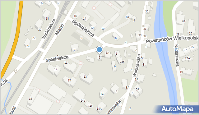 Jelenia Góra, Spółdzielcza, 3, mapa Jelenia Góra