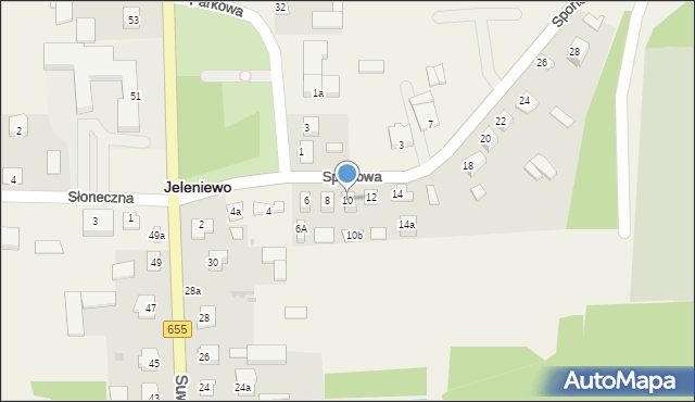 Jeleniewo, Sportowa, 10, mapa Jeleniewo