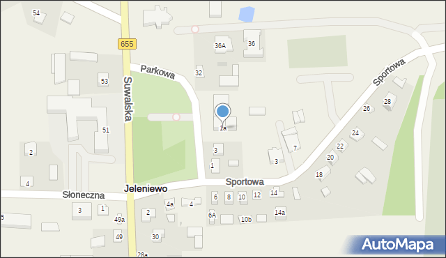 Jeleniewo, Sportowa, 1a, mapa Jeleniewo