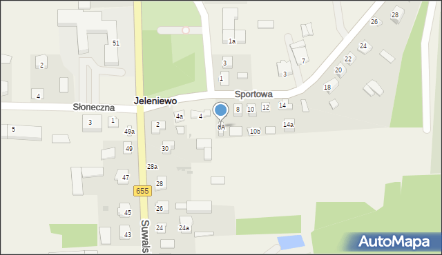 Jeleniewo, Sportowa, 6A, mapa Jeleniewo