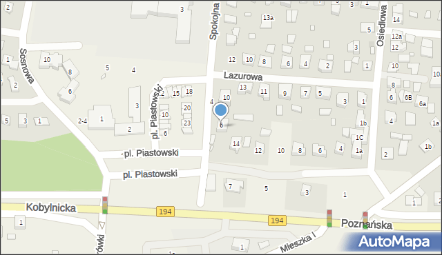 Jerzykowo, Spokojna, 6, mapa Jerzykowo