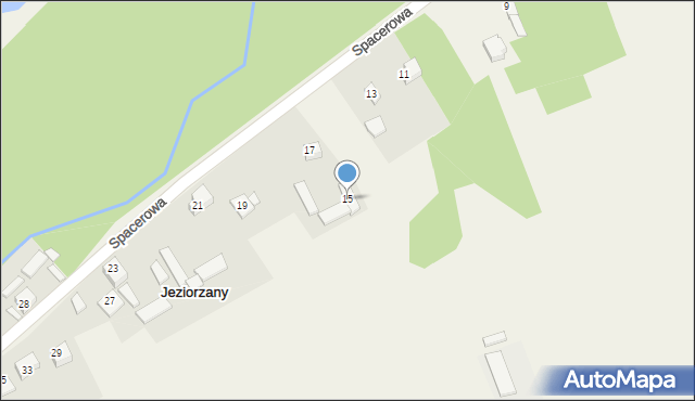 Jeziorzany, Spacerowa, 15, mapa Jeziorzany