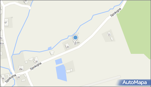 Jugów, Spokojna, 22, mapa Jugów