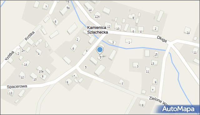 Kamienica Szlachecka, Spacerowa, 3, mapa Kamienica Szlachecka