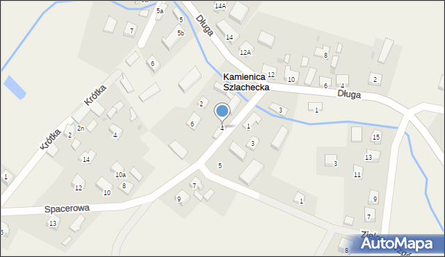 Kamienica Szlachecka, Spacerowa, 4, mapa Kamienica Szlachecka