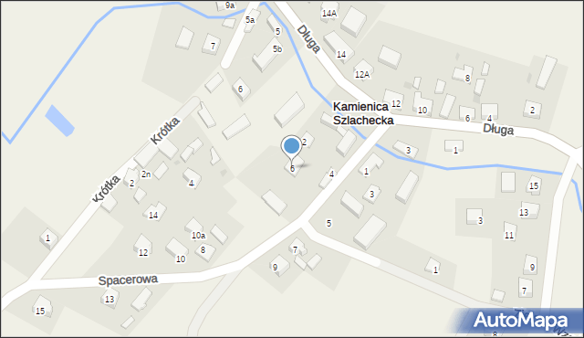 Kamienica Szlachecka, Spacerowa, 6, mapa Kamienica Szlachecka