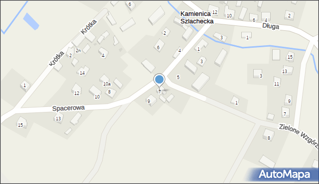 Kamienica Szlachecka, Spacerowa, 7, mapa Kamienica Szlachecka